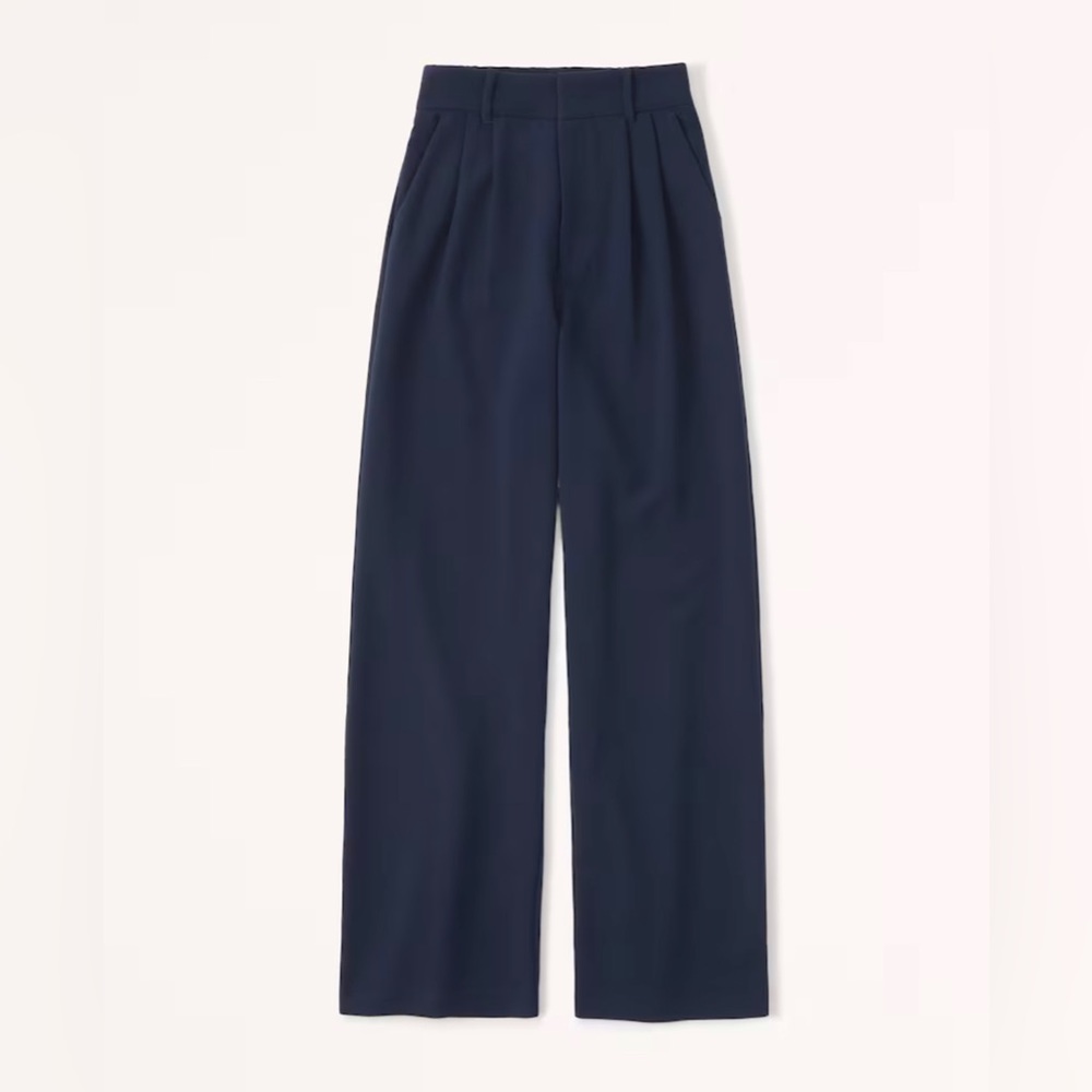 Abercrombie Tailored Wide Leg Pant in Navy Small